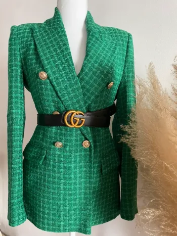 Zara Veste blazer tailleur tweed à boutonnage croisé taille S