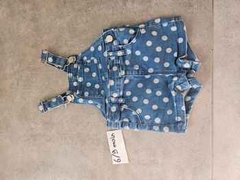 Salopette short jean bébé fille 6/9 mois