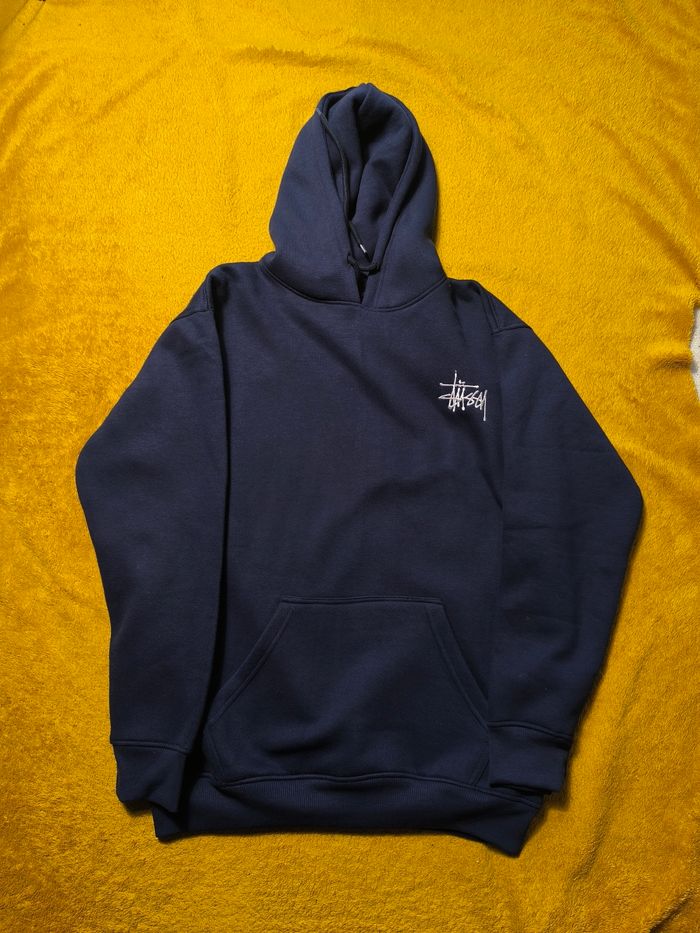 hoodie rework stussy style bleu marine très bon état taille M - photo numéro 2