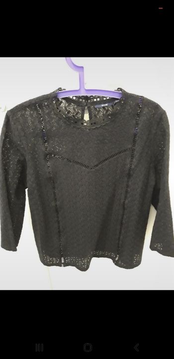 Blouse noire dentelle Kiabi