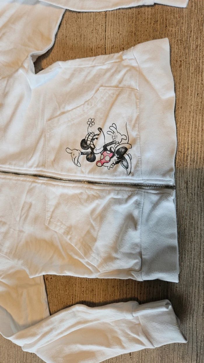 Gilet à capuche blanc court à manches longues, dessin de Minnie, Disney, 6 ans - photo numéro 5