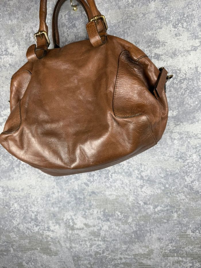 Sac à Main Gérard Darel Porté Main en Cuir de Veau Marron - photo numéro 6