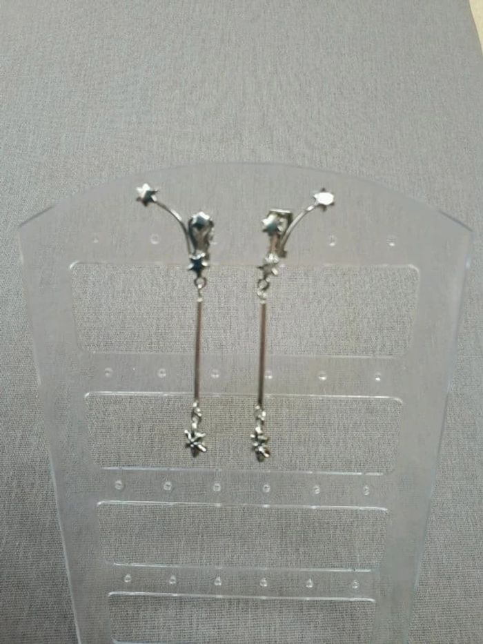 Boucles d'oreilles clips argenté étoiles