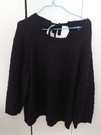 Pull noir manche 3/4