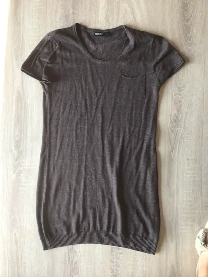 Robe pull manches courtes femme