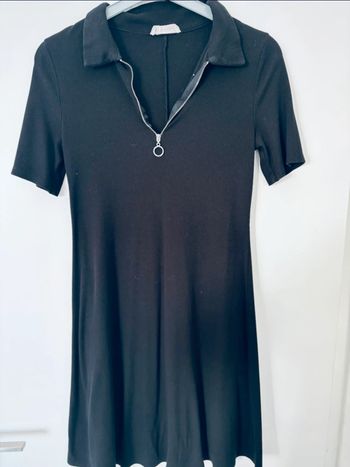 Robe polo côtelée noire Primark zippée - T. 42