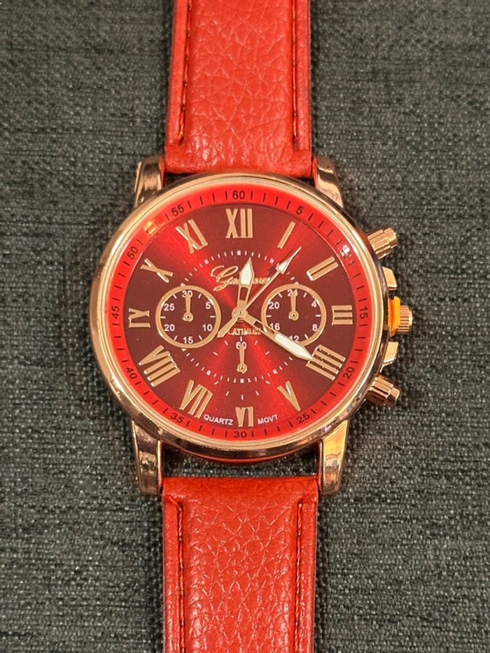 Montre Rouge « Geneva » Mixte Neuve - photo numéro 4