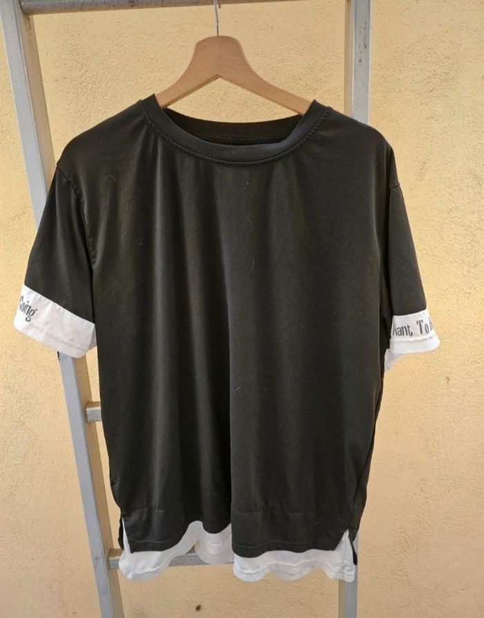 T-shirt noir et blanc  Shein
