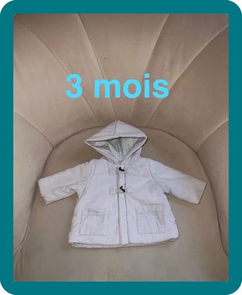 Manteau à capuche velours fines côtes 3 mois - Jacadi