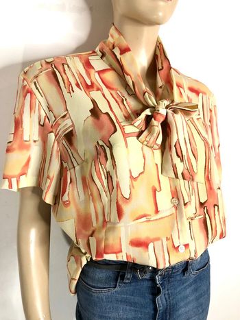 Jolie blouse chemise abstraite Laura Belmont taille 40/42 (voir mesures)