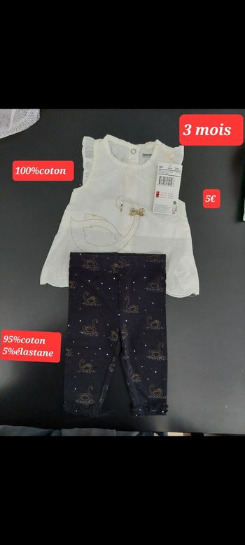 Leggin et haut sans manches fille 3 mois 