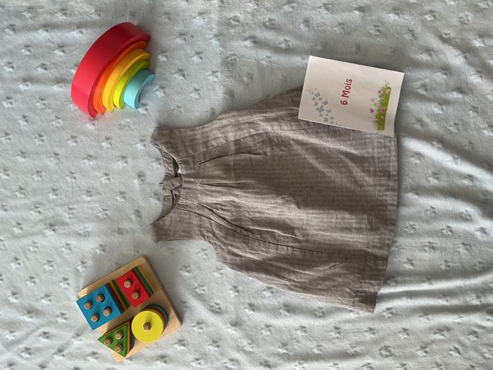 robe sans manches gris chiné 6 mois obaibi - photo numéro 2