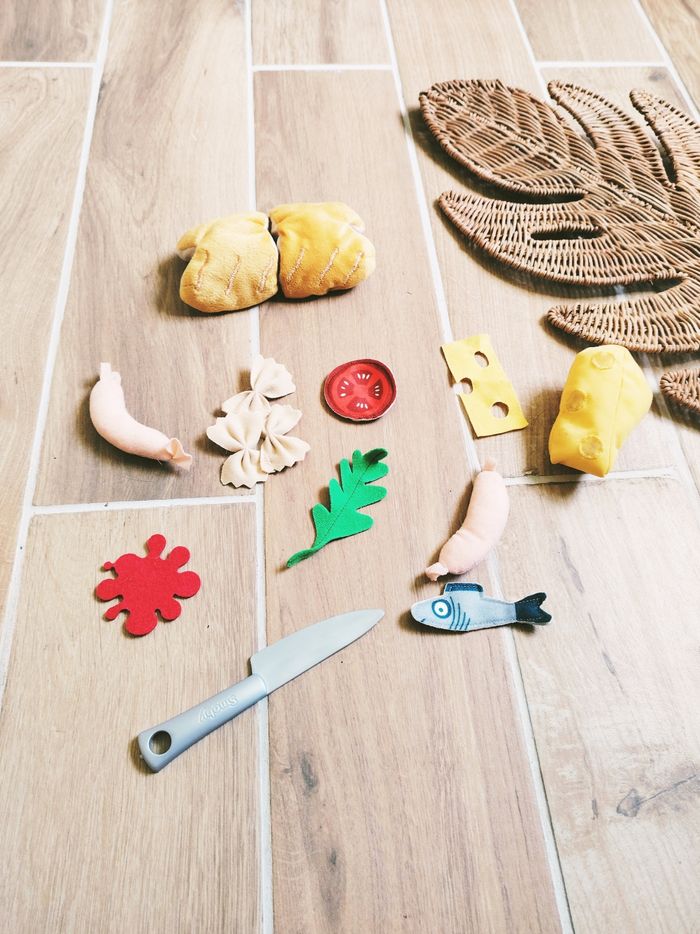 🥪 Dinette lot divers aliments création de sandwichs en tissu- peluche