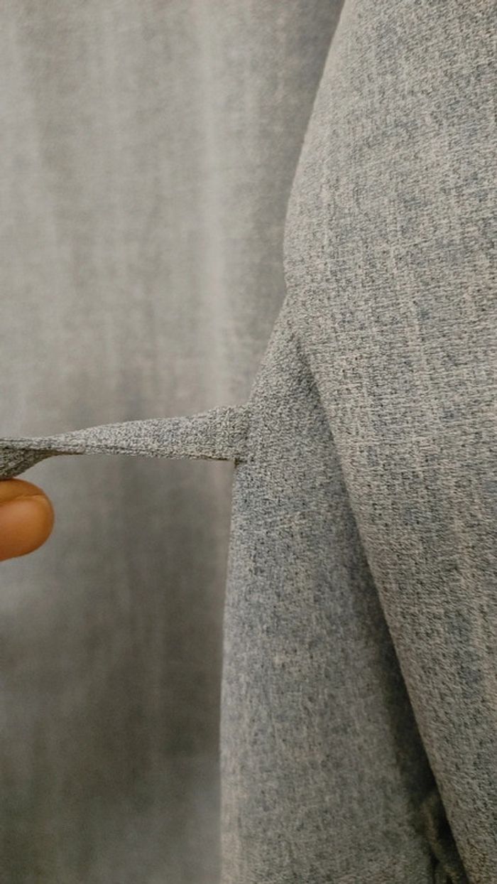 Veste gris fluide ceinture bouton 2 poches latérales col - photo numéro 7
