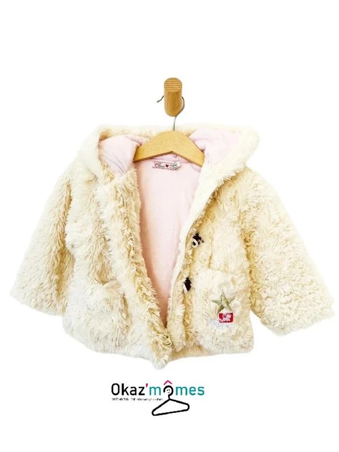 Manteau / veste à capuche en fausse fourrure - Chipie 12 mois - photo numéro 2