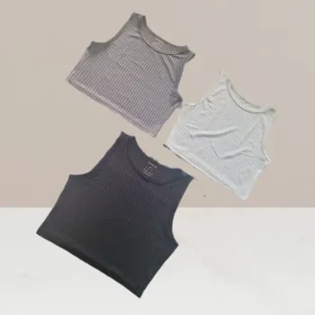 Tops courts noir, blanc & gris - Shein  - Taille M