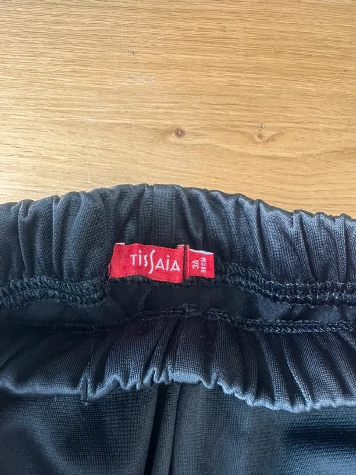 Jogging 2 pièces veste zippée et pantalon noir/rose fushia - Taille 3/4 Ans - photo numéro 11