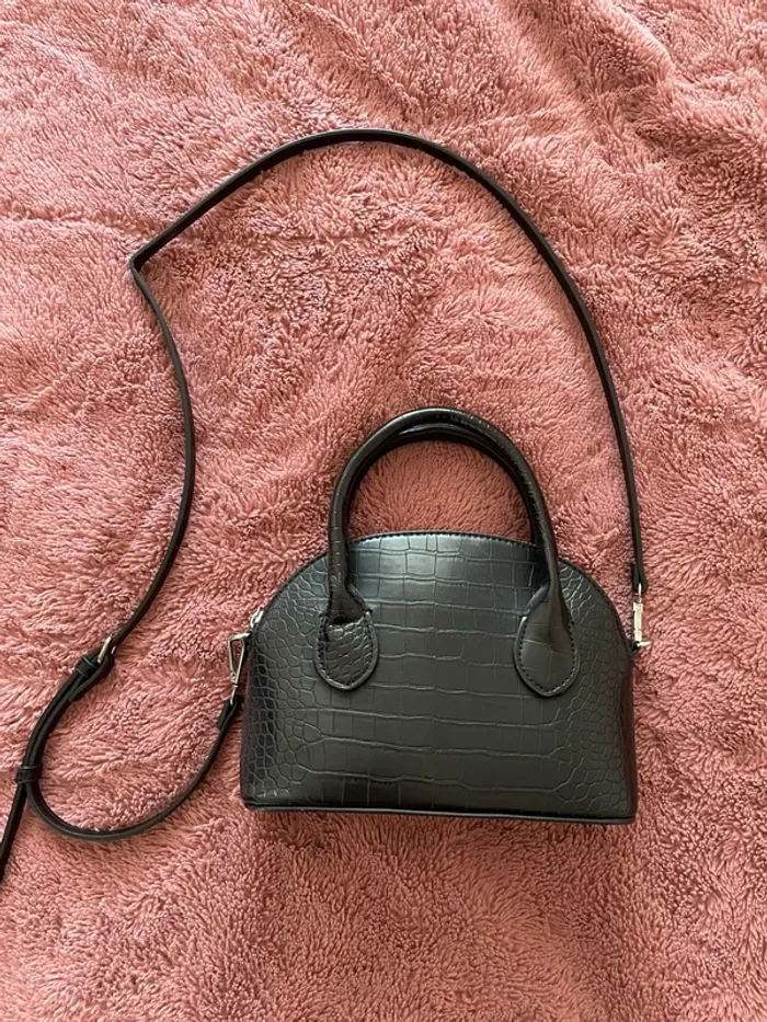 sac à main bandoulière effet croco