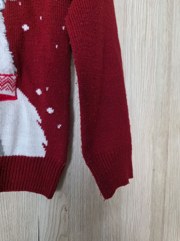 PULL NOËL ROUGE NOËL 🎅 JOYEUX NOËL OURS POLAIRE TAILLE 8ANS MARQUE LA HALLE - photo numéro 4