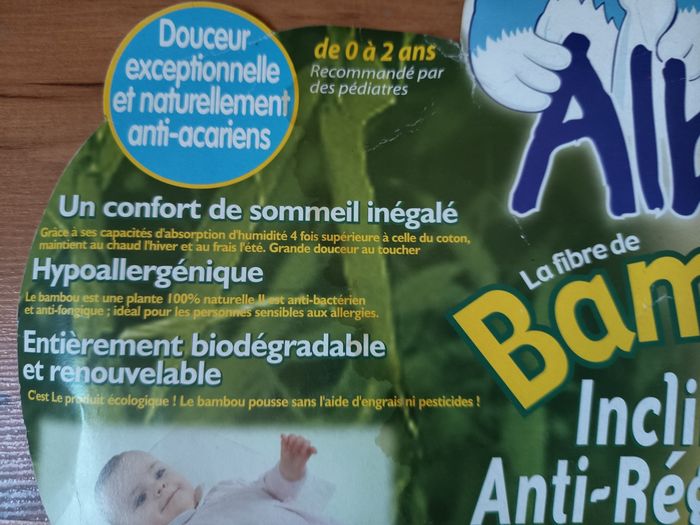 Plan incliné bébé anti-reflux en bambou, P'tit albatros, 0-2 ans - photo numéro 3