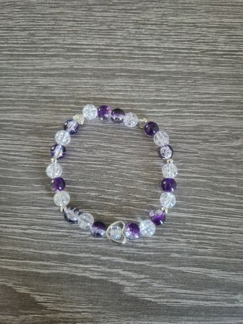 Bracelet violet coeur 