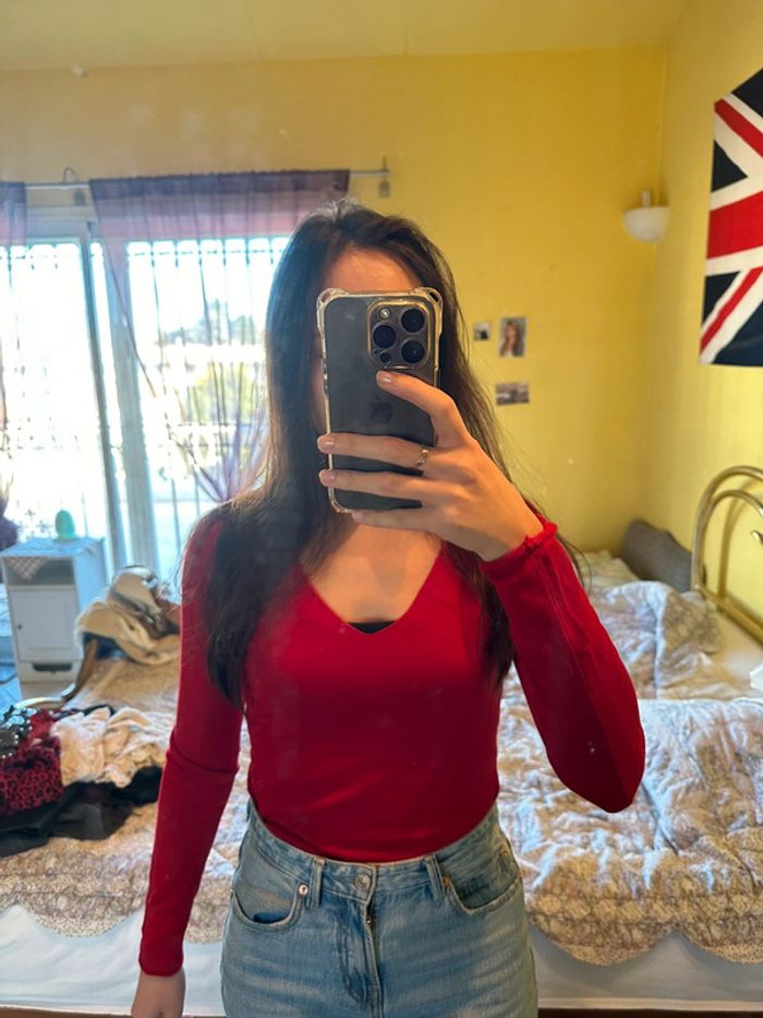 Pull rouge femme vintage dressing - photo numéro 2