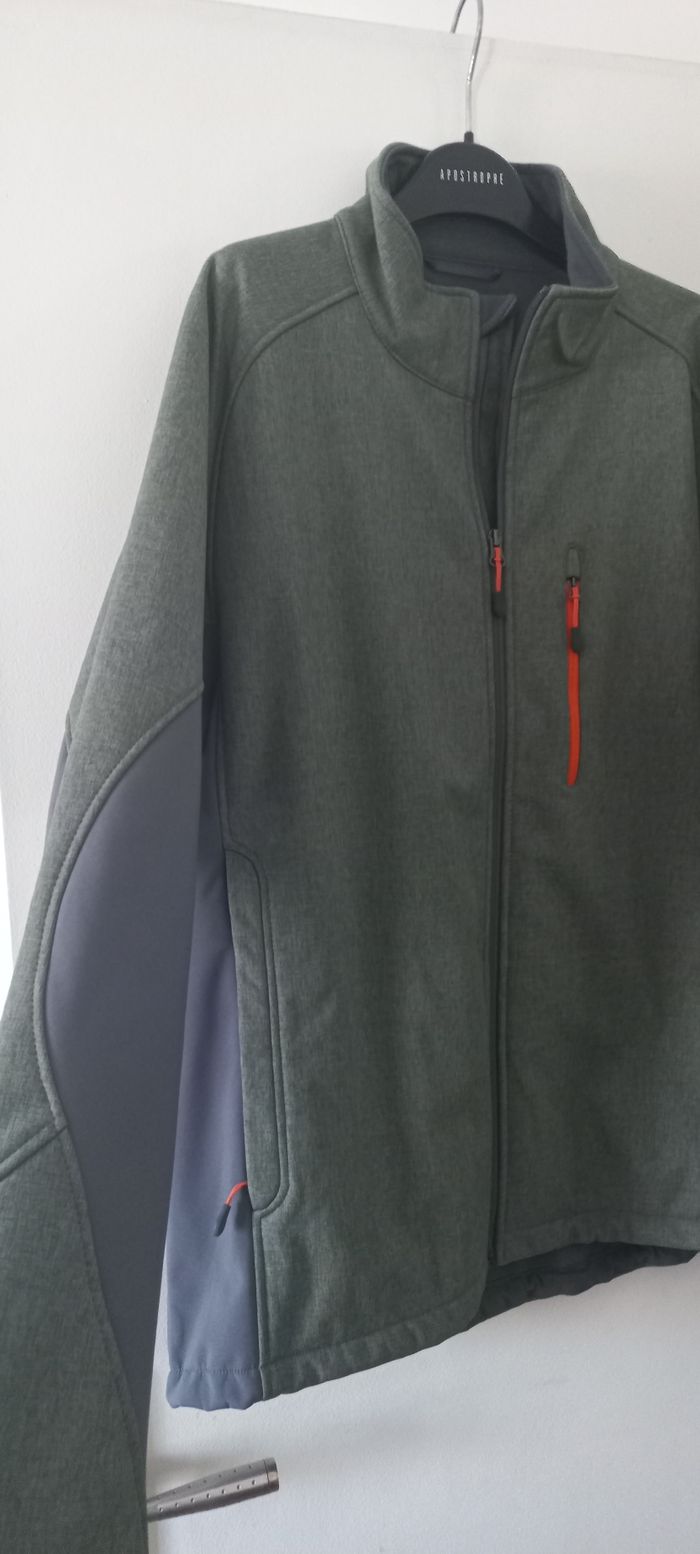 Blouson vert chiné et gris - photo numéro 8