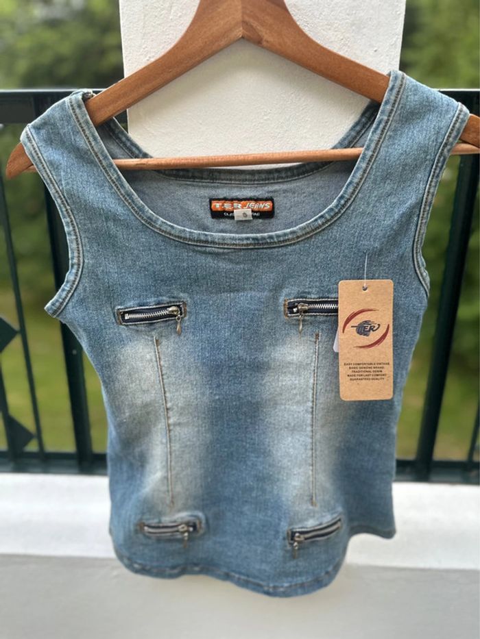 💙 Débardeur effet jean – Neuf, jamais porté ! 💙 - photo numéro 2