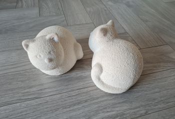 Lot 2 chats déco terre cuite style bohème minimaliste Idée cadeau 