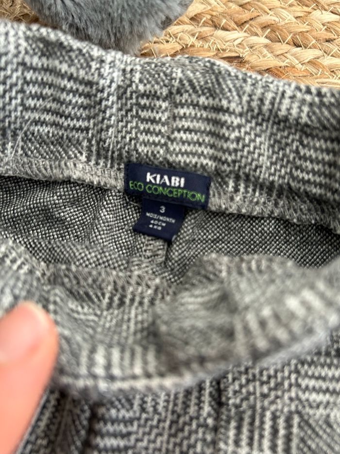 Pantalon à carreaux gris Kiabi taille 3 mois - photo numéro 3
