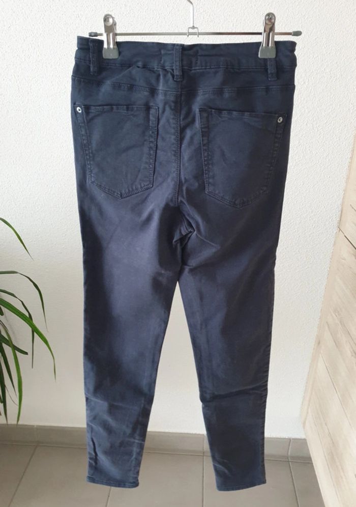 Pantalon skinny bleu marine taille haute - photo numéro 3