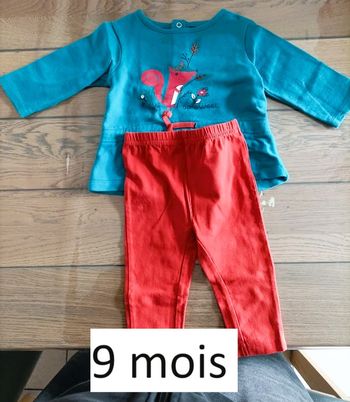 Lot n°182 Ensemble fille 9 mois Influx