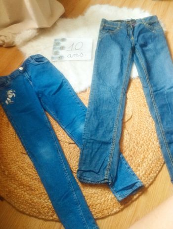 Lot 2 jeans hiver doublés 10ans