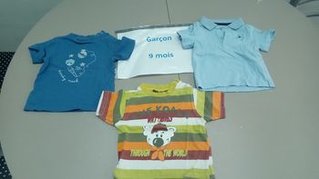 Lot 3 T,shirt MC 9 mois