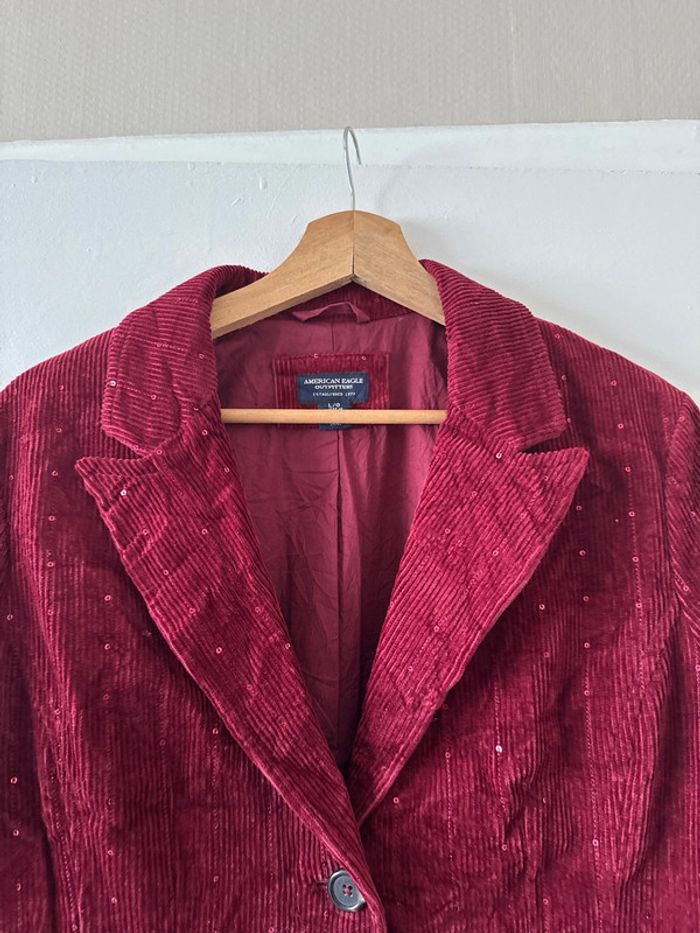 Veste en velours côtelé American Eagle bordeaux – Taille L – Très bon état - photo numéro 5