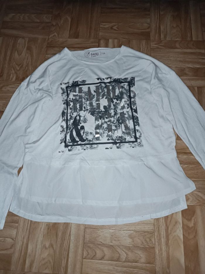 T-shirt manches longues fille Gémo taille 12 ans en très bon état