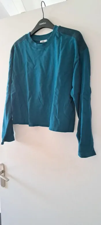 Sweat-shirt vert, avec brillants, Gémo, M