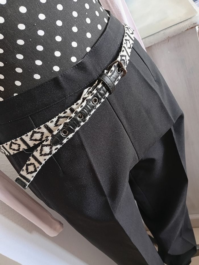 Ceinture fine noire et blanche - photo numéro 2