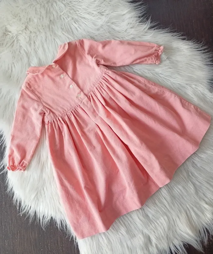 Robe patineuse en velours côtelé rose Cyrillus 18 mois - photo numéro 2