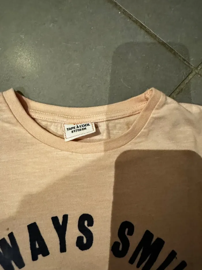 T shirt manches courtes - TAO - Always smile / Skaters only - Rose - 6 ans - photo numéro 2