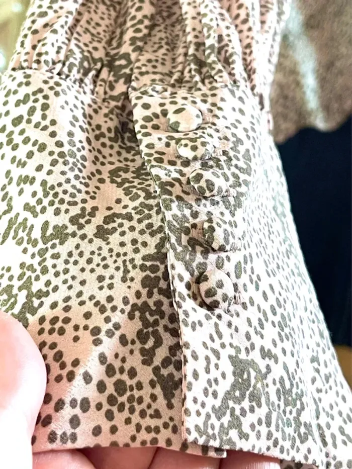 Sublime blouse manche longue fluide mango taille XL rose à motif - photo numéro 8
