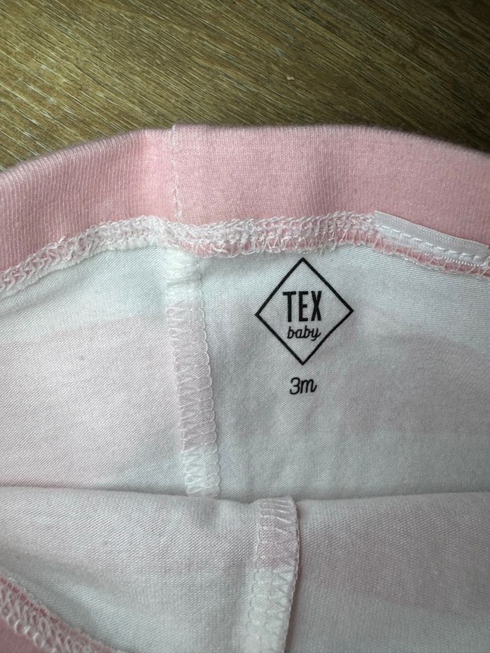 Lot de 2 shorts cyclistes à rayures rose et blanc / - photo numéro 2