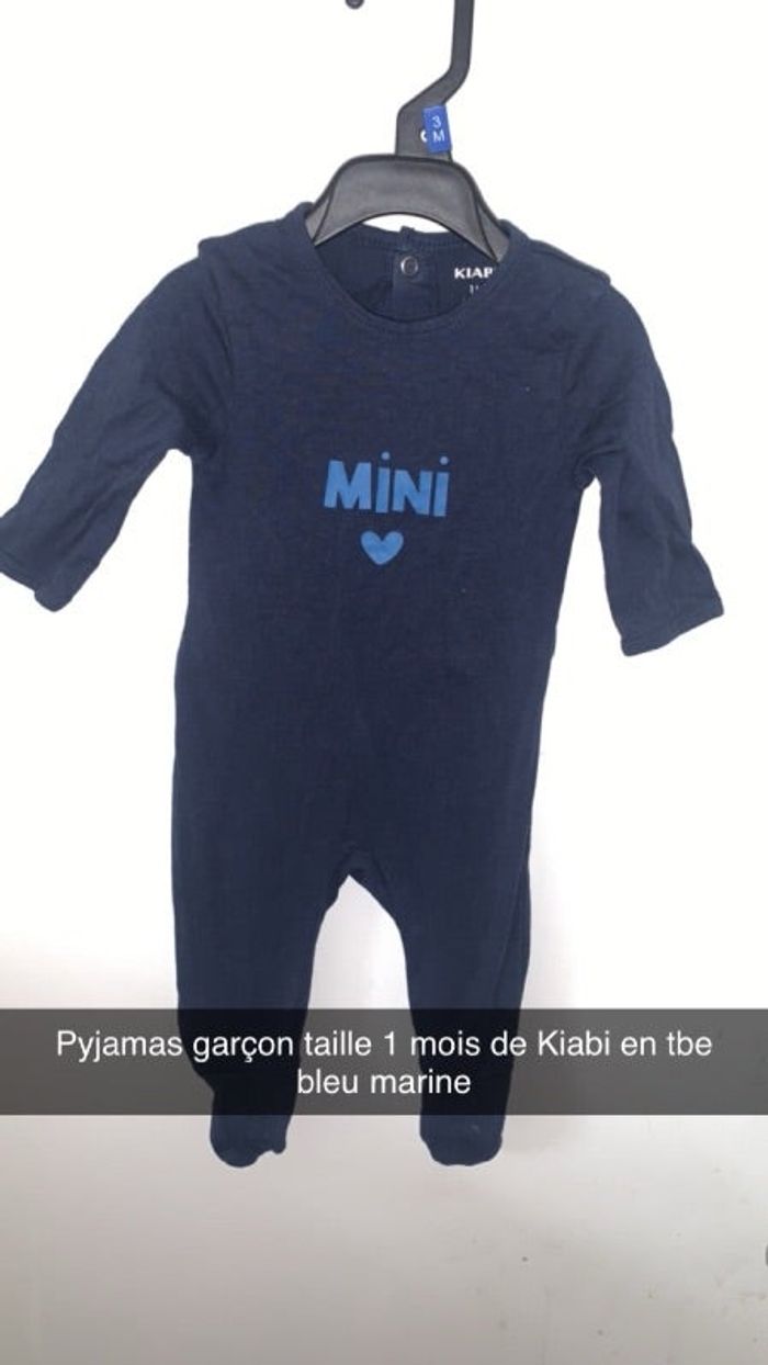 Pyjamas garçon taille 1 mois