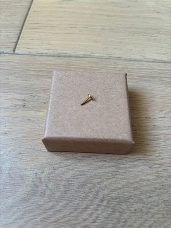 Tige de piercing labret doré en acier chirurgical