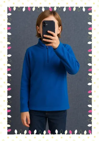 Polaire Quechua mixte – Taille 8 ans – Bleu vif