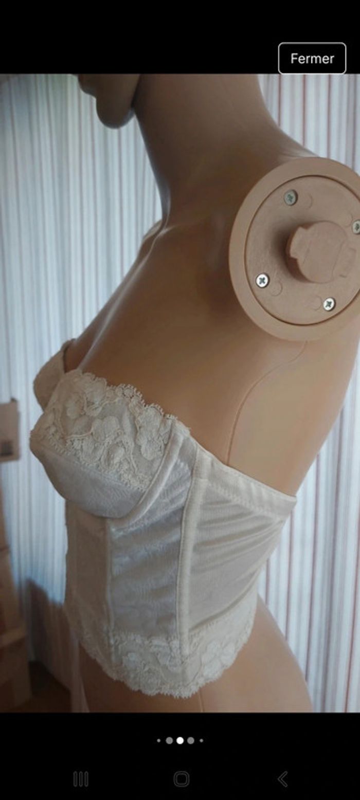 Magnifique Corset bustier  Déwé blanc fr 85C - photo numéro 6