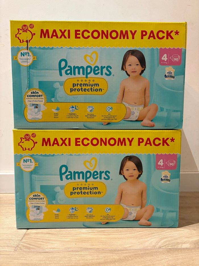 180 couches Pampers premium protection taille 4
