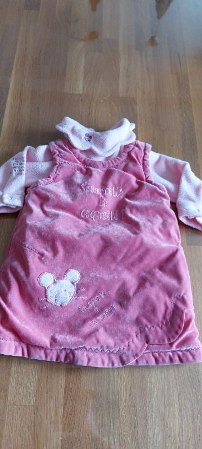 🌺 Joli ensemble hiver bien chaud robe et pull bébé fille 12 mois 🌺
