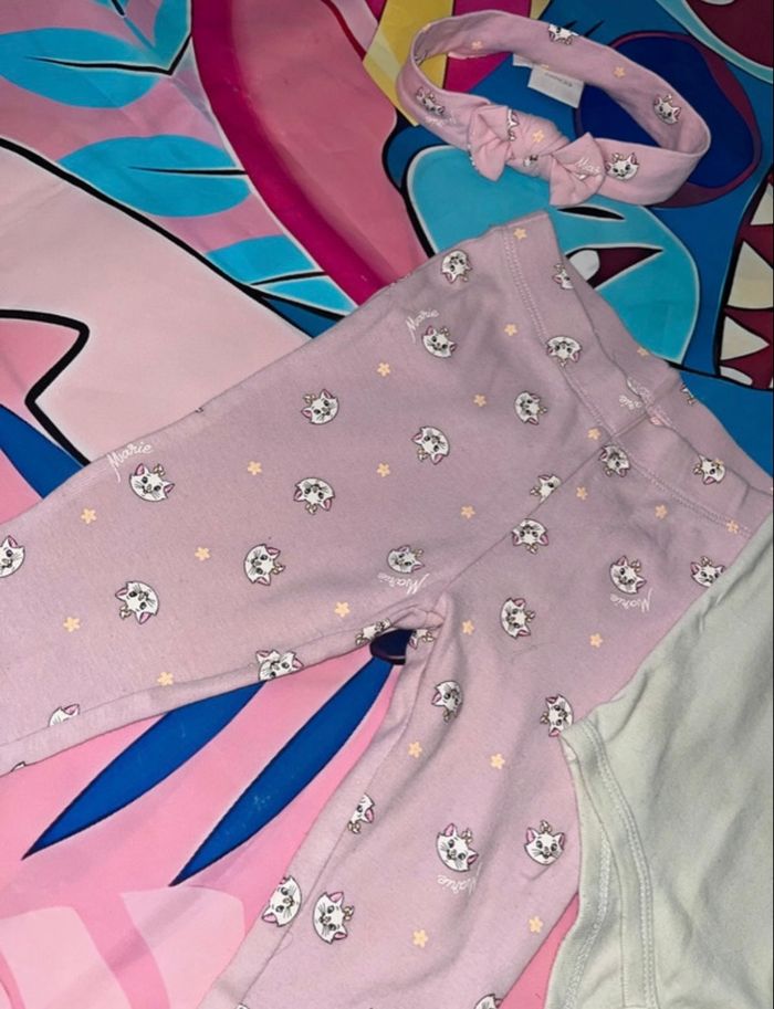 Ensemble 3 pièces Disney Marie 18 mois - body, legging et bandeau assorti - photo numéro 3