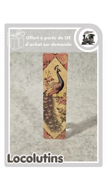 🚂 Marque page paon